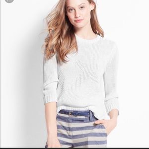 Ann Taylor White Anchor Sweater